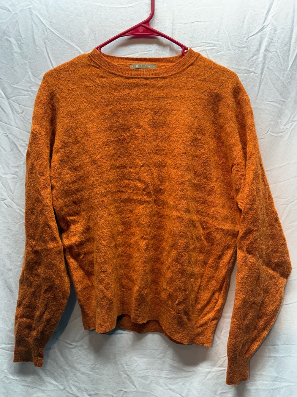 Robert Talbott 100% Merino Wool Sweater XL Burnt Orange Crewneck